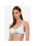 KARL LAGERFELD Podprsenka Bralette Peephole Logo 211W2101 Bílá - Pepit.cz