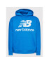 New Balance Mikina Essentials Stacked Logo MT03558 Modrá Relaxed Fit - Pepit.cz