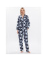 Seidensticker Pyžamo Classic Pajama Set Flowers Tmavomodrá Straight Fit - Pepit.cz