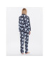 Seidensticker Pyžamo Classic Pajama Set Flowers Tmavomodrá Straight Fit - Pepit.cz