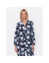 Seidensticker Pyžamo Classic Pajama Set Flowers Tmavomodrá Straight Fit - Pepit.cz