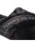 Tommy Hilfiger Bačkory Shiny Webbing Furry Slipper FW0FW06092 Černá - Pepit.cz