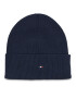 Tommy Hilfiger Čepice Essential Flag Beanie AW0AW15309 Tmavomodrá - Pepit.cz