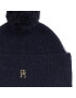 Tommy Hilfiger Čepice Th Evening Pompom Beanie AW0AW15390 Tmavomodrá - Pepit.cz