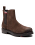 Tommy Hilfiger Kotníková obuv s elastickým prvkem Rwb Hilfiger Suede Chelsea FM0FM04202 Hnědá - Pepit.cz