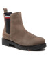 Tommy Hilfiger Kotníková obuv s elastickým prvkem Rwb Hilfiger Suede Chelsea FM0FM04202 Hnědá - Pepit.cz