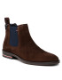 Tommy Hilfiger Kotníková obuv s elastickým prvkem Signature Hilfiger Suede Chelsea FM0FM03795 Hnědá - Pepit.cz