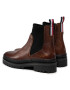 Tommy Hilfiger Kotníková obuv s elastickým prvkem Th Outdoor Knit Flat Boot FW0FW06001 Hnědá - Pepit.cz