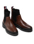 Tommy Hilfiger Kotníková obuv s elastickým prvkem Th Outdoor Knit Flat Boot FW0FW06001 Hnědá - Pepit.cz