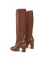 Tommy Hilfiger Kozačky Feminine Th Hardware Longboot FW0FW07541 Hnědá - Pepit.cz