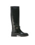 Tommy Hilfiger Kozačky ve vojenském stylu Leather Belt Longboot FW0FW06758 Černá - Pepit.cz