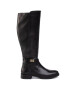 Tommy Hilfiger Kozačky ve vojenském stylu Th Hardware Leather Longboot FW0FW04283 Černá - Pepit.cz