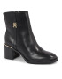 Tommy Hilfiger Polokozačky Feminine Th Hardware Mid Bootie FW0FW07539 Černá - Pepit.cz