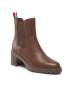 Tommy Hilfiger Polokozačky Outdoor Chelsea Mid Heel Boot FW0FW06737 Hnědá - Pepit.cz