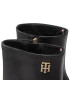 Tommy Hilfiger Polokozačky Th Hardware Bootie Leather FW0FW06760 Černá - Pepit.cz