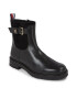 Tommy Hilfiger Polokozačky Thermo Material Mix Belt Bootie FW0FW07477 Černá - Pepit.cz