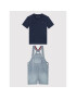 Tommy Hilfiger Sada tričko a lacláče Dungaree KN0KN01421 Tmavomodrá Regular Fit - Pepit.cz