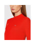 Tommy Jeans Halenka Rib Mock Neck DW0DW12014 Červená Slim Fit - Pepit.cz