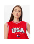 Tommy Jeans Halenka USA Basketball DW0DW15304 Červená Cropped Fit - Pepit.cz