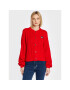 Tommy Jeans Kardigan Badge Cable DW0DW14263 Červená Oversize - Pepit.cz