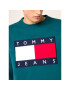 Tommy Jeans Mikina Flag Crew DM0DM07201 Zelená Regular Fit - Pepit.cz