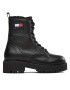 Tommy Jeans Polokozačky Tjw Urban Boot Tumbled Ltr Wl EN0EN02317 Černá - Pepit.cz