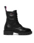 Tommy Jeans Turistická obuv Leather Lace Up Boot EN0EN01543 Černá - Pepit.cz