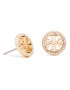 Tory Burch Naušnice Crystal Logo Circle Stud Earring 53422 Zlatá - Pepit.cz