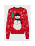 Vero Moda Svetr Snowman 10272448 Červená Regular Fit - Pepit.cz