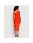 Victoria Victoria Beckham Koktejlové šaty One Shoulder 1222KDR003593A Oranžová Slim Fit - Pepit.cz