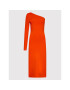 Victoria Victoria Beckham Koktejlové šaty One Shoulder 1222KDR003593A Oranžová Slim Fit - Pepit.cz