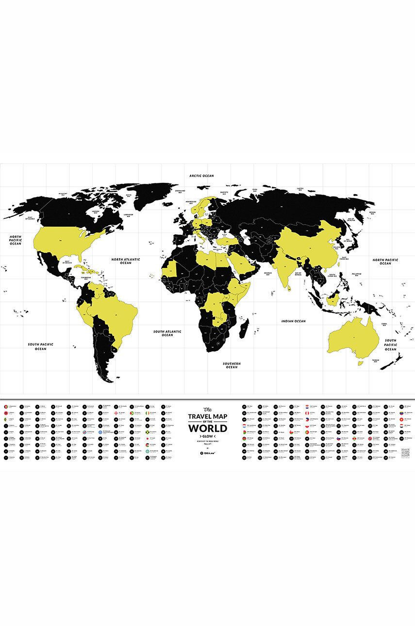 1DEA.me stírací mapa Travel Map - Glow World - Pepit.cz