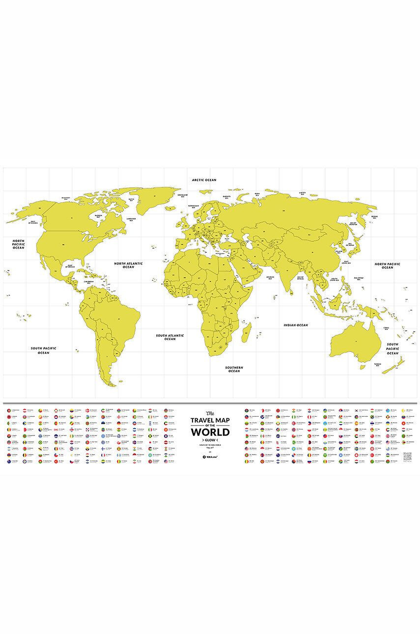 1DEA.me stírací mapa Travel Map - Glow World - Pepit.cz