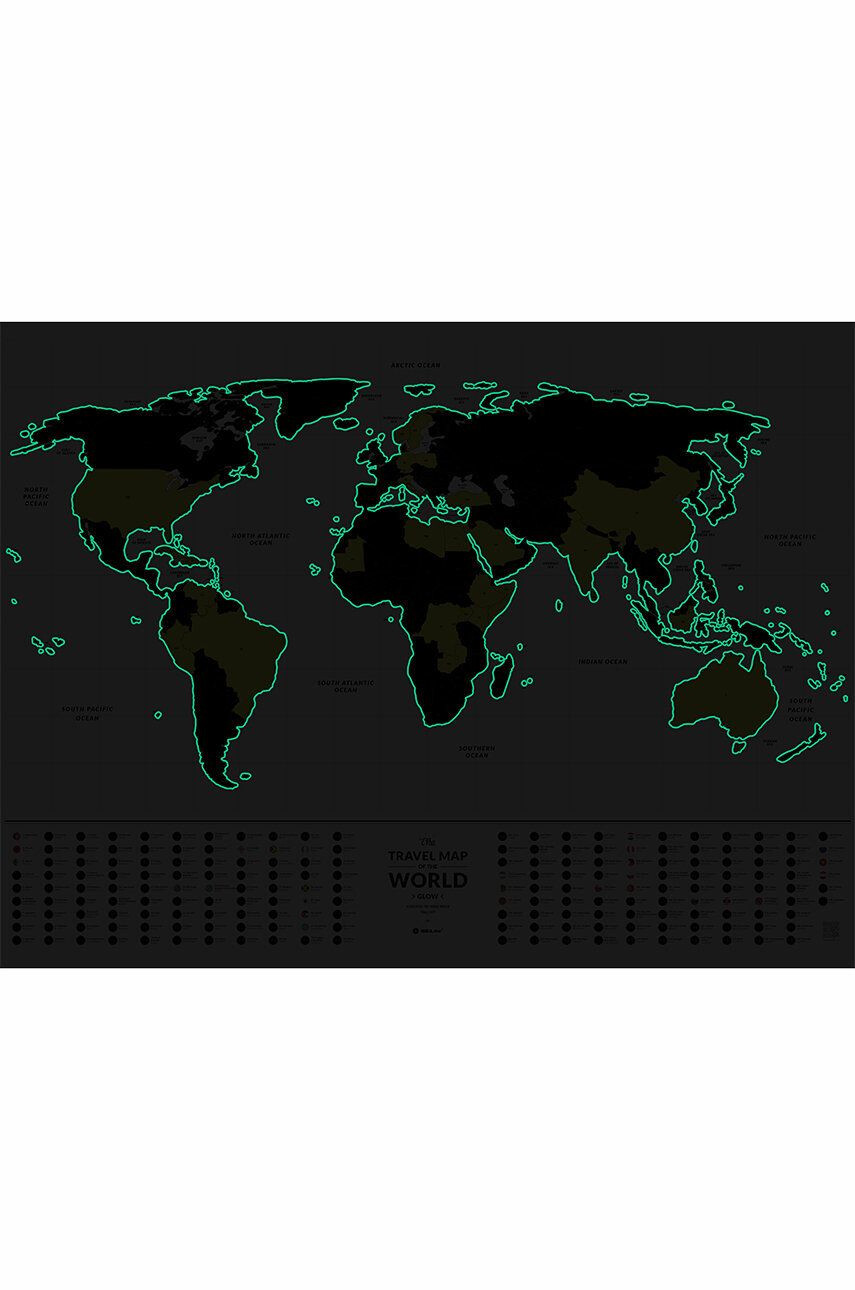 1DEA.me stírací mapa Travel Map - Glow World - Pepit.cz