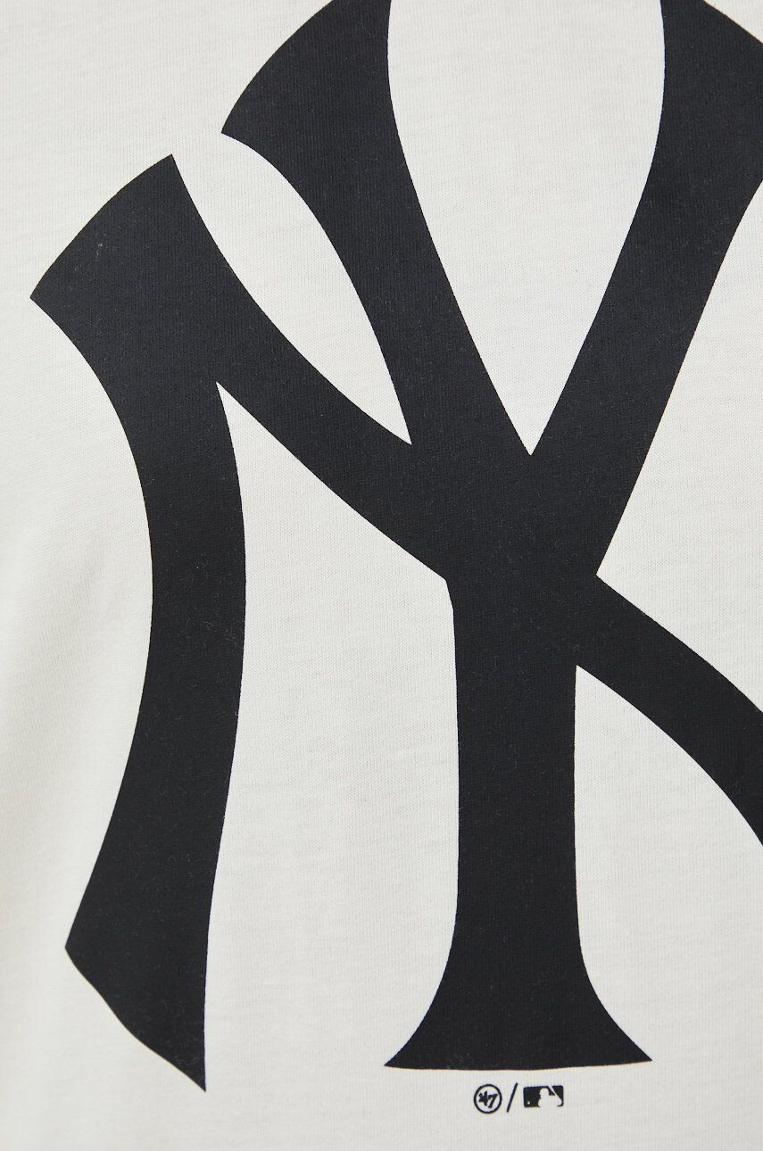 47brand Bavlněné tričko Mlb New York Yankees béžová barva s potiskem - Pepit.cz