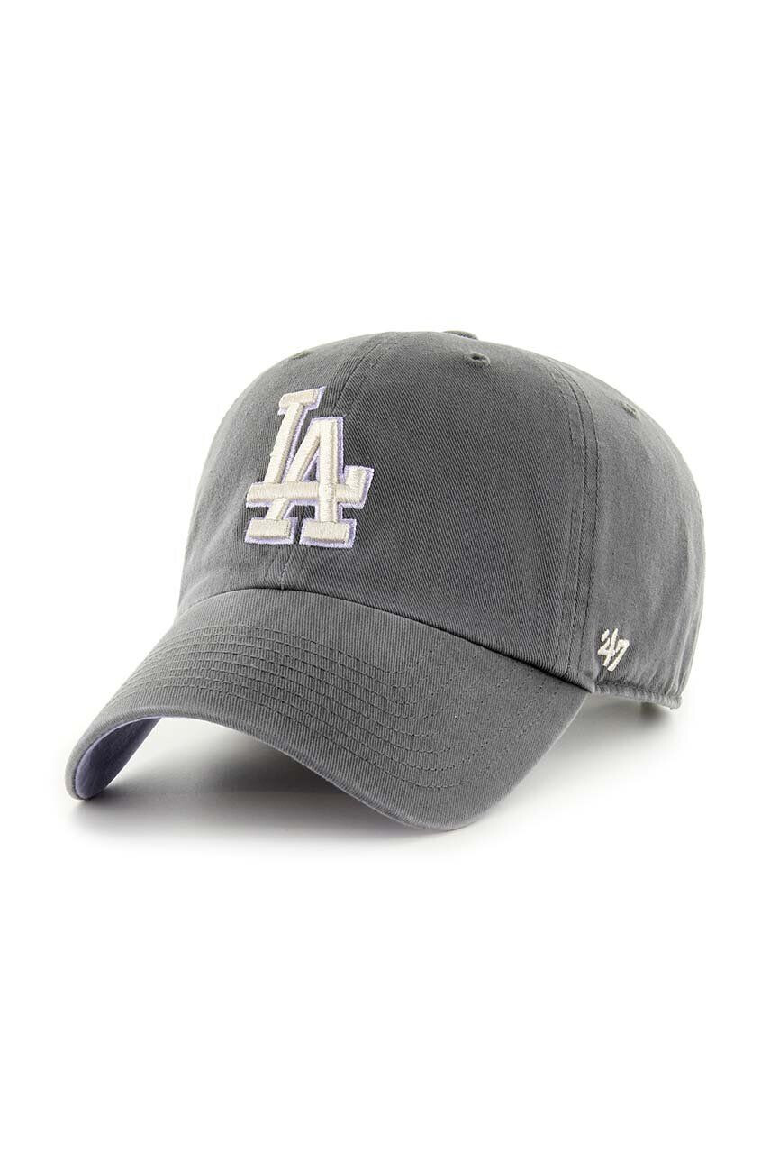 47brand Bavlněná baseballová čepice MLB Los Angeles Dodgers růžová barva s aplikací - Pepit.cz