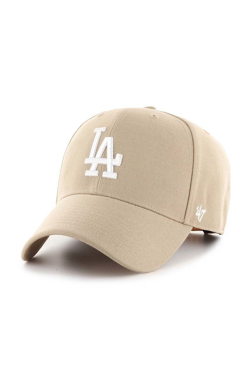 47brand Bavlněná baseballová čepice MLB Los Angeles Dodgers vínová barva s aplikací - Pepit.cz