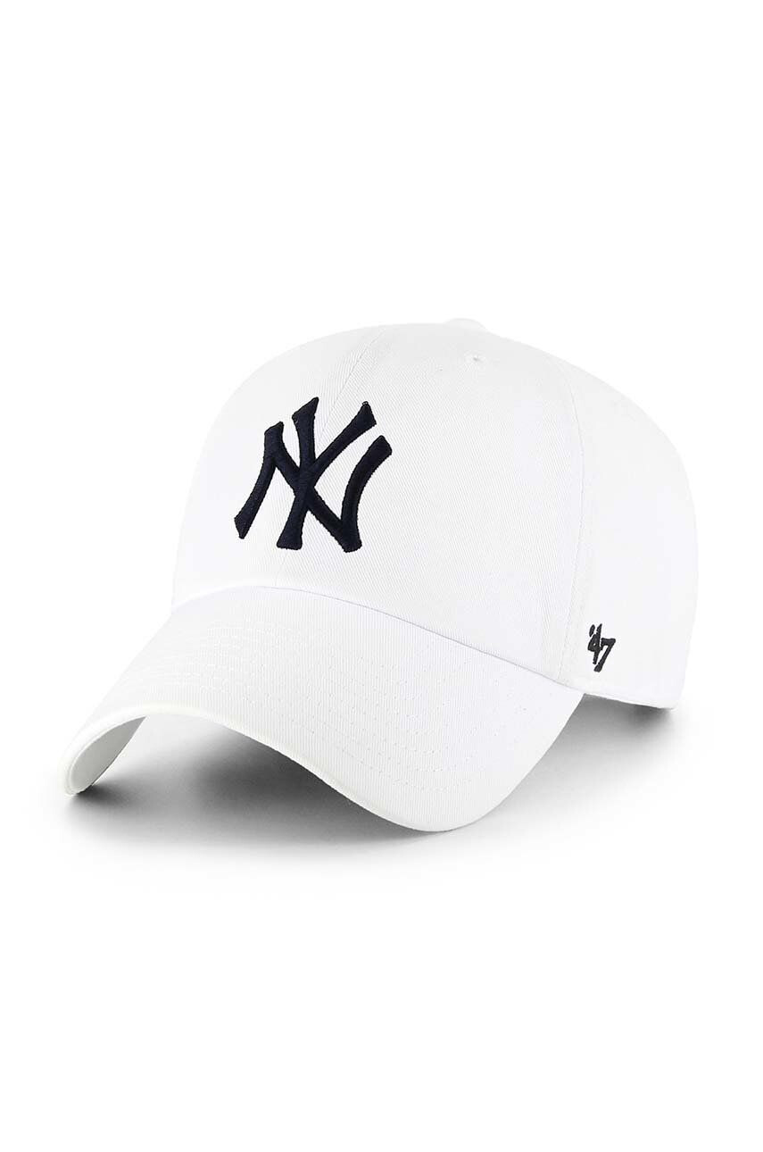 47brand Bavlněná baseballová čepice Mlb New York Yankees bílá barva s aplikací - Pepit.cz