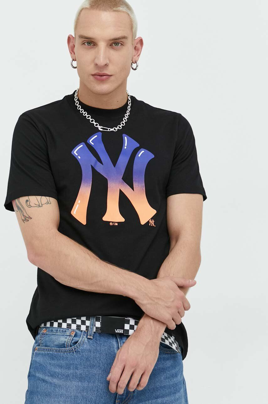 47brand Bavlněné tričko Mlb New York Yankees černá barva s potiskem - Pepit.cz