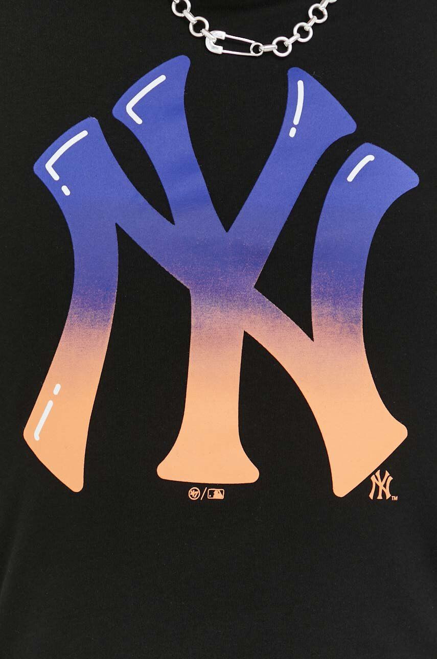 47brand Bavlněné tričko Mlb New York Yankees černá barva s potiskem - Pepit.cz