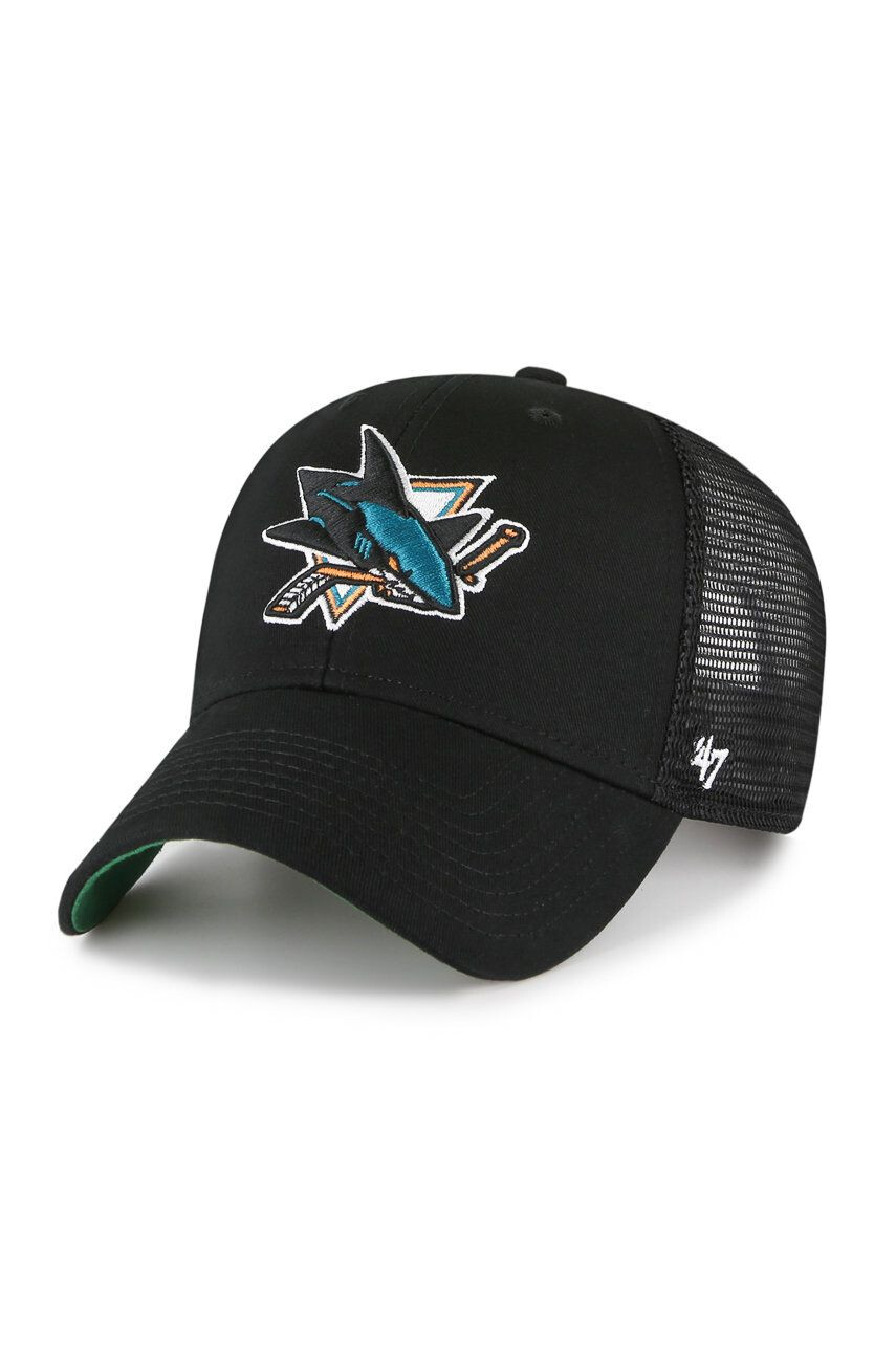 47brand Čepice NHL San Jose Sharks černá barva s potiskem - Pepit.cz