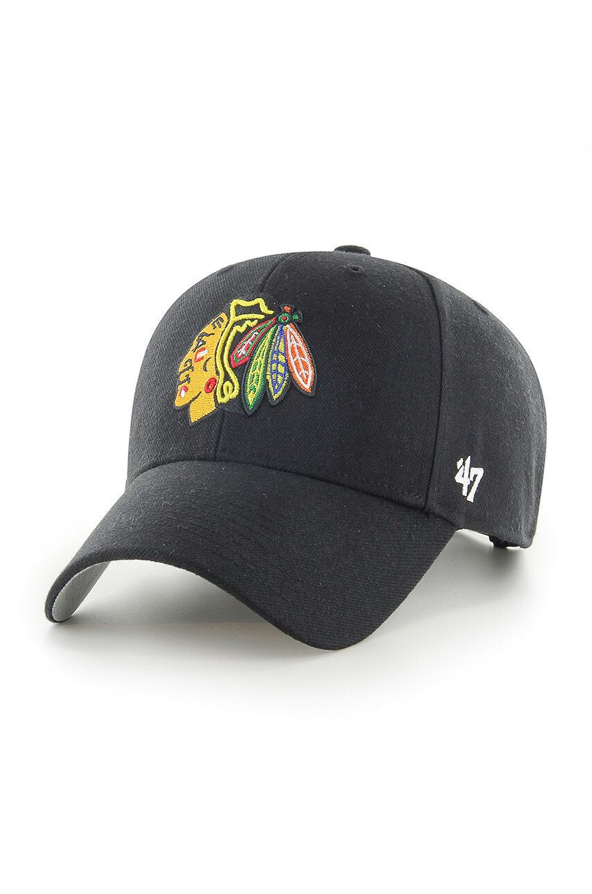 47brand Čepice Chicago Blackhawks černá barva s aplikací - Pepit.cz