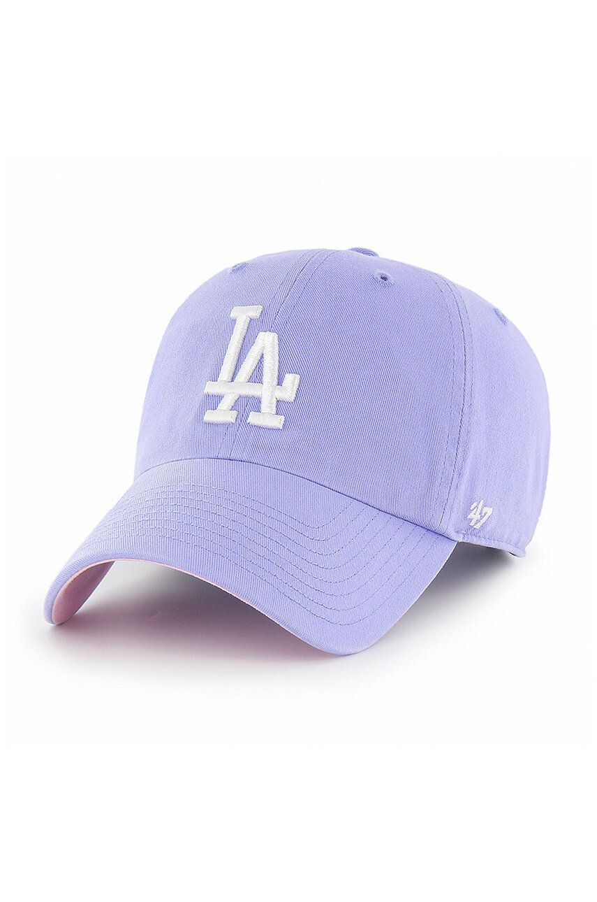 47brand Čepice Los Angeles Dodgers fialová barva s aplikací - Pepit.cz