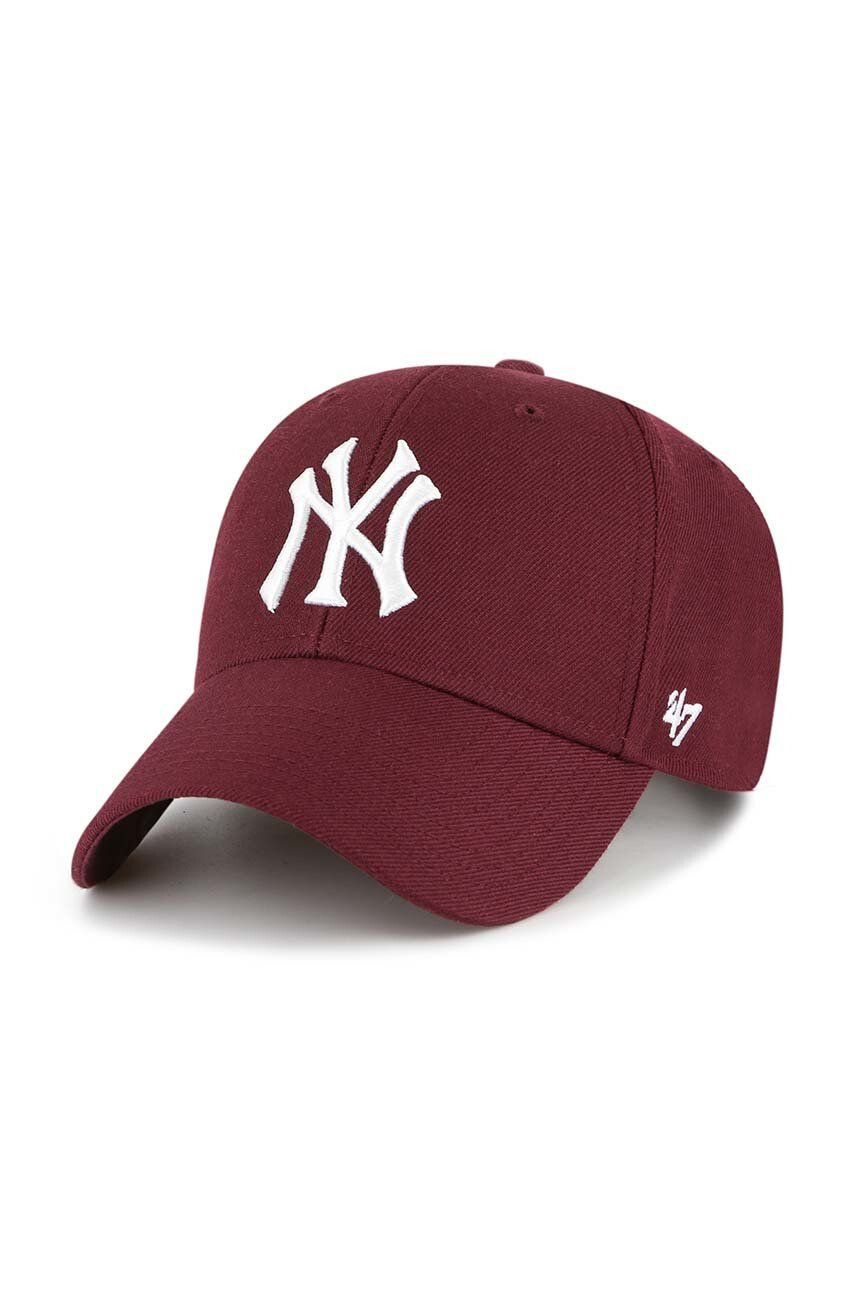 47brand Čepice s vlněnou směsí MLB New York Yankees bílá barva s aplikací - Pepit.cz