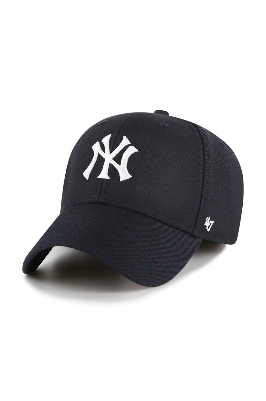 47brand Čepice s vlněnou směsí Mlb New York Yankees tmavomodrá barva s aplikací - Pepit.cz