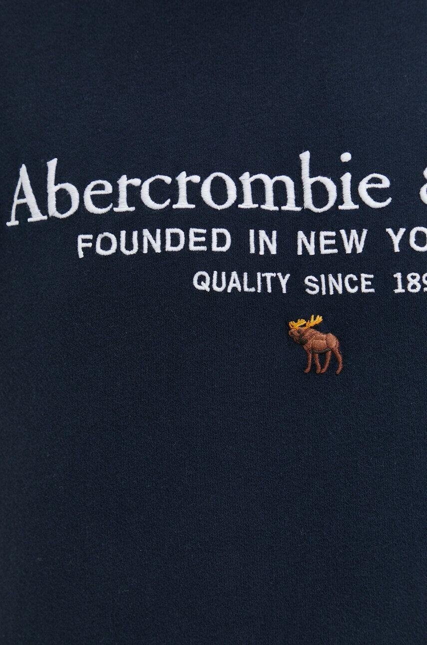 Abercrombie & Fitch Bavlněné tričko tmavomodrá barva s aplikací - Pepit.cz