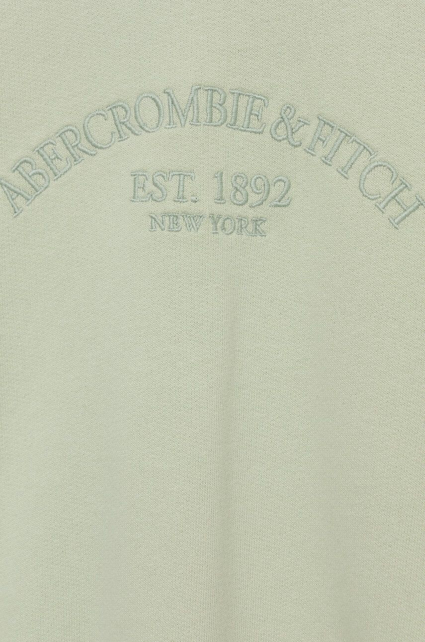 Abercrombie & Fitch Dětská mikina zelená barva hladká - Pepit.cz