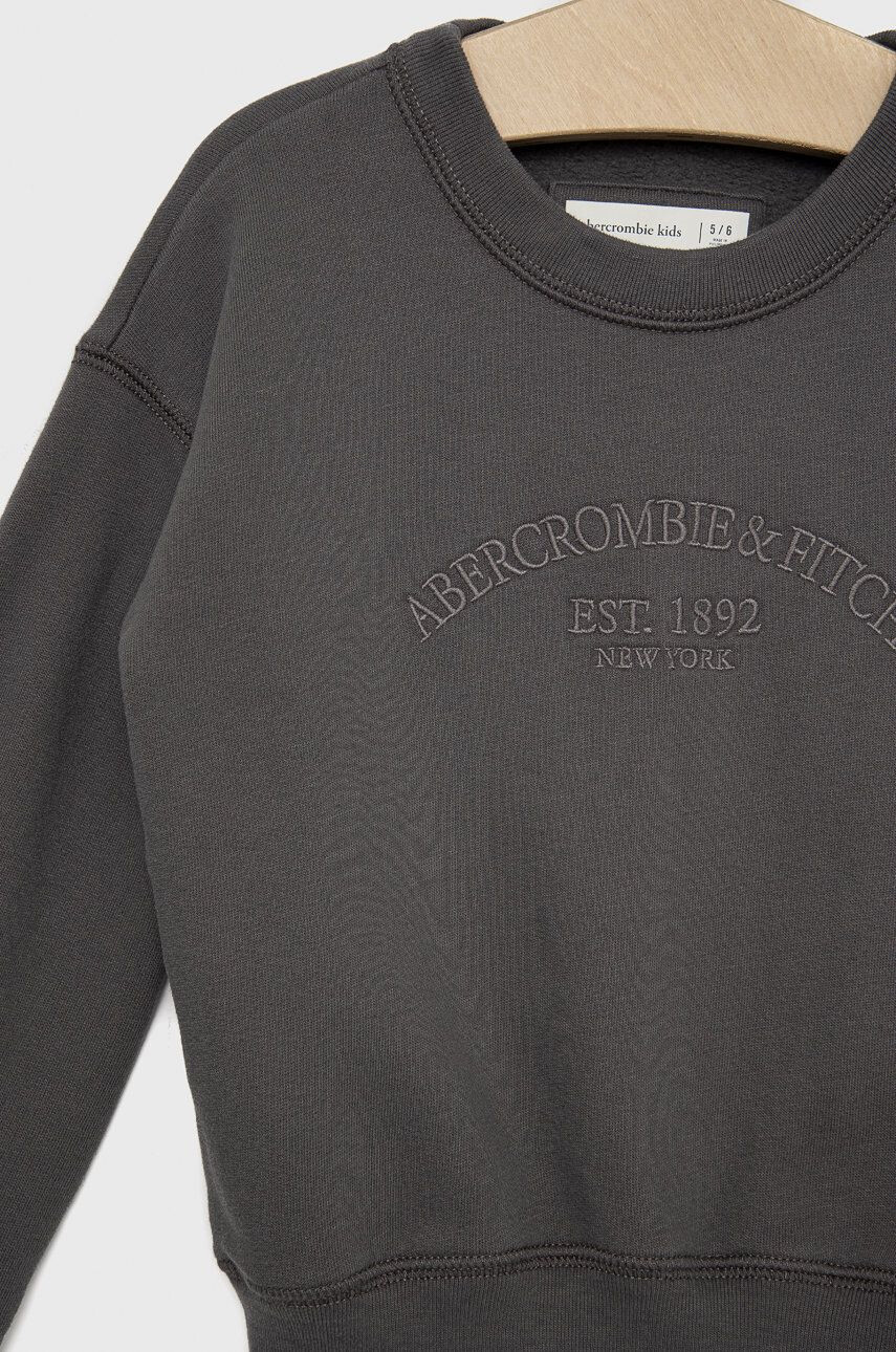 Abercrombie & Fitch Dětská mikina šedá barva hladká - Pepit.cz