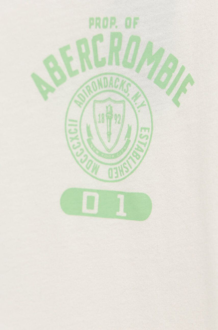 Abercrombie & Fitch Dětské bavlněné tričko béžová barva s potiskem - Pepit.cz