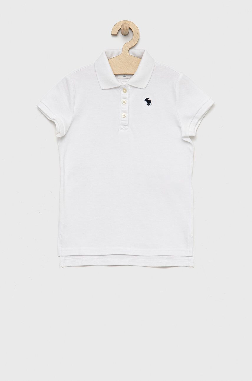 Abercrombie & Fitch Dětské polo tričko bílá barva - Pepit.cz